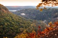 Sunrise over the majestic waterfalls of Letchworth State Park, NY Royalty Free Stock Photo