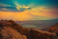 Sunrise over Masada Royalty Free Stock Photo