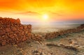 Sunrise over Masada fortress