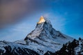 sunrise over Matterhorn peak Swiss Alps Royalty Free Stock Photo