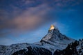 sunrise over Matterhorn peak Swiss Alps Royalty Free Stock Photo