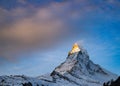 sunrise over Matterhorn peak Swiss Alps Royalty Free Stock Photo