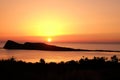 Sunrise over Mediterranean sea on island of Crete Greece Royalty Free Stock Photo