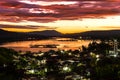 Sunrise over mekong river border of thailand and laos Royalty Free Stock Photo