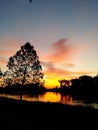 Sunrise over Missouri River Royalty Free Stock Photo