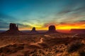 Sunrise over Monument Valley, Arizona, USA Royalty Free Stock Photo