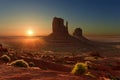 Sunrise over Monument Valley Tribal Park in Utah-Arizona border, USA Royalty Free Stock Photo