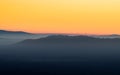 Sunrise over the Dandenong Ranges on the eastern outskirts of Melbourne, Australia Royalty Free Stock Photo