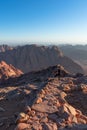 Sunrise over Mount Sinai, view from Mount Moses Royalty Free Stock Photo