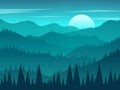 sunrise over the mountain landscape with silouhette beautiful weather background and wallpaper vector