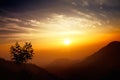 Sunrise over mountain range Royalty Free Stock Photo