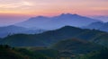 Sunrise over mountains in Kanchanaburi,Thailand