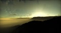 Sunrise over the mountains landscape sky 3D Render. Sand dune with interesting shades and texture before desert