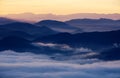 Sunrise over the mountains of Navarra from San Miguel de Aralar Royalty Free Stock Photo