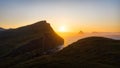 Sunrise over the mountains and Ocean