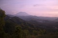 Sunrise over the mountains. Sunset sky on the mountains. Nature landscape background. Natural backgrounds. Bali, Indonesia.