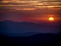 Sunrise over mountains with twilight sky Royalty Free Stock Photo