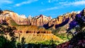 Mt. Kinesava and The West Temple in Zion National Park in Utah, USA Royalty Free Stock Photo