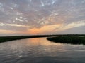 Sunrise over murrells inlet South Carolina marsh Royalty Free Stock Photo