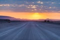 Sunrise over the Namib desert, roadtrip in the wonderful Namib Naukluft National Park, travel destination in Namibia, Africa. Morn Royalty Free Stock Photo