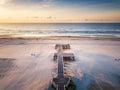 Sunrise over the ocean aerial view