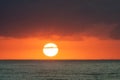 Sunrise over the ocean with orange sky and clouds, Gold Coast Australia Royalty Free Stock Photo