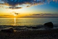 Sunrise over the ocean at ruegen island Royalty Free Stock Photo