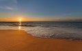 Sunrise over ocean waves. Royalty Free Stock Photo