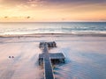 Sunrise over the ocean aerial view Royalty Free Stock Photo