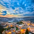 Sunrise over old famous medieval village Stilo in Calabria