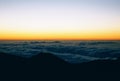 Sunrise over the Pacific on the Island Maui, Haleakala National Park, Hawaii Royalty Free Stock Photo