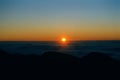 Sunrise over the Pacific on the Island Maui, Haleakala National Park, Hawaii Royalty Free Stock Photo
