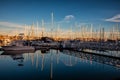 Marina Dock at Sunrise in San Diego California Royalty Free Stock Photo