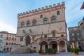 Sunrise over Palazzo dei Priori in the old town of Perugia in It Royalty Free Stock Photo