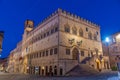 Sunrise over Palazzo dei Priori in the old town of Perugia in It Royalty Free Stock Photo