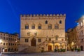 Sunrise over Palazzo dei Priori in the old town of Perugia in It Royalty Free Stock Photo