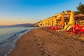 Sunrise over Paralia Katerinis beach Greece Royalty Free Stock Photo