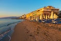 Sunrise over Paralia Katerinis beach Greece Royalty Free Stock Photo