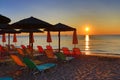 Sunrise over Paralia Katerinis beach Greece Royalty Free Stock Photo