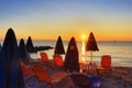 Sunrise over Paralia Katerinis beach Greece Royalty Free Stock Photo