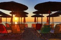 Sunrise over Paralia Katerinis beach Greece Royalty Free Stock Photo