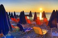 Sunrise over Paralia Katerinis beach Greece Royalty Free Stock Photo