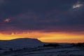 A Sunrise over Penyghent, Pen-y-ghent or Penyghent in the Yorkshire Dales, England Royalty Free Stock Photo