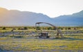 Sunrise over a picnic bench