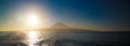 Sunrise over Pico volcano and island, Azores, Portugal Royalty Free Stock Photo