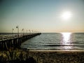 Sunrise over pier in Gdynia, Poland Royalty Free Stock Photo