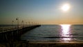 Sunrise over pier in Gdynia, Poland Royalty Free Stock Photo