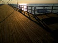 Sunrise over pier in Gdynia, Poland Royalty Free Stock Photo