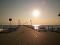 Sunrise over pier in Gdynia, Poland Royalty Free Stock Photo