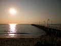 Sunrise over pier in Gdynia, Poland Royalty Free Stock Photo